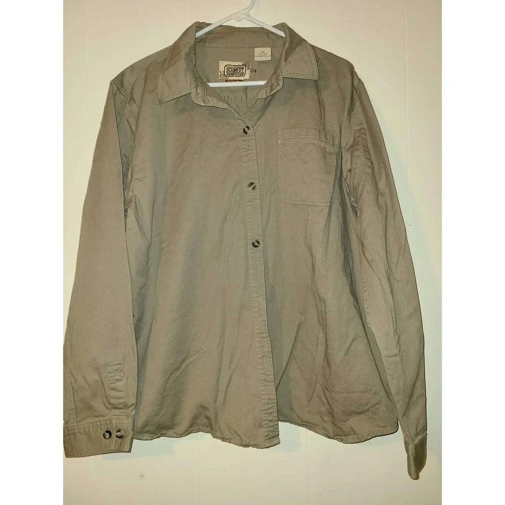 Schmidt  Button Up Shirt Women’s 2XL Fit For Her Collared Work Wear Shirt (FF)